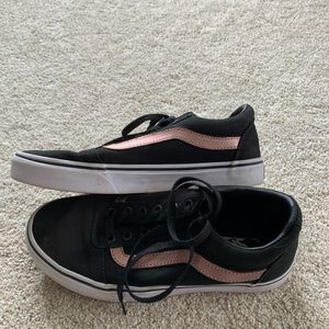Black and Pink Suede Vans